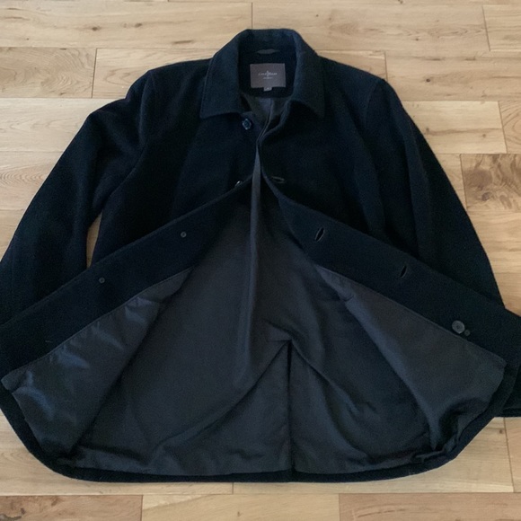 Cole Haan Mens Black Wool Peacoat Size M - Picture 3 of 6